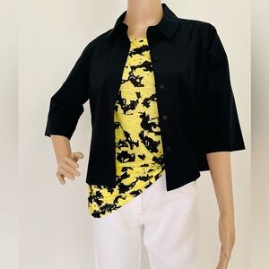 PROENZA SCHOULER Yellow and Black Short Sleeve Tee